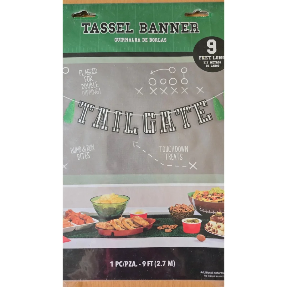 Green Tailgate Tassel Banner